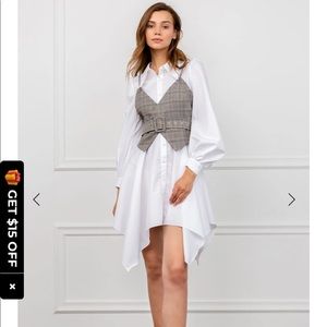J.ing Corset Vest Shirt Dress